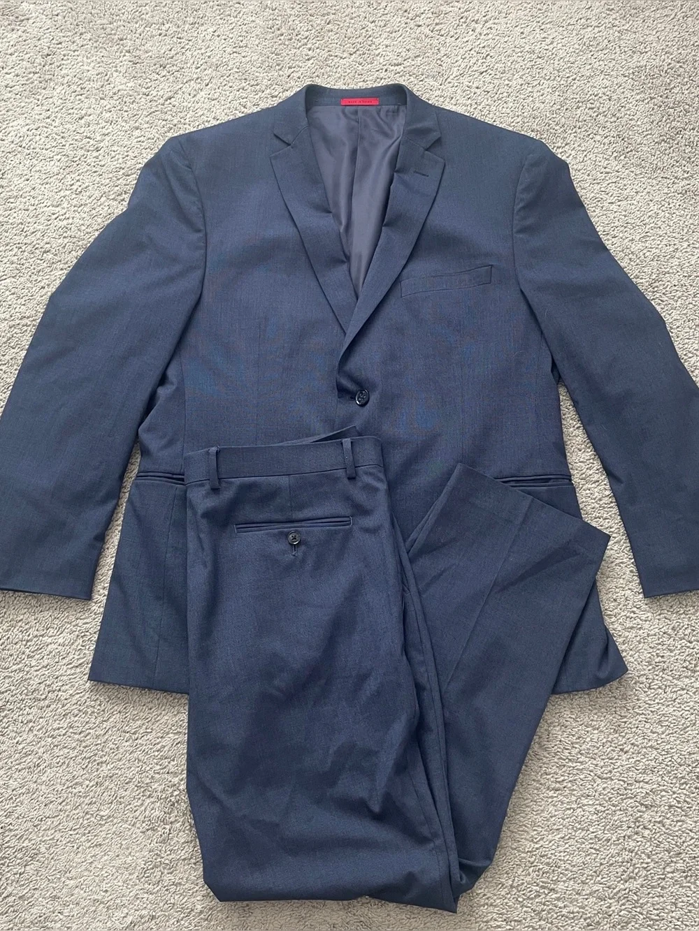Alfani Mens Suit 2 Piece Blue Slim Fit Jacket 44R Pants 34x30 Stretch Macy's